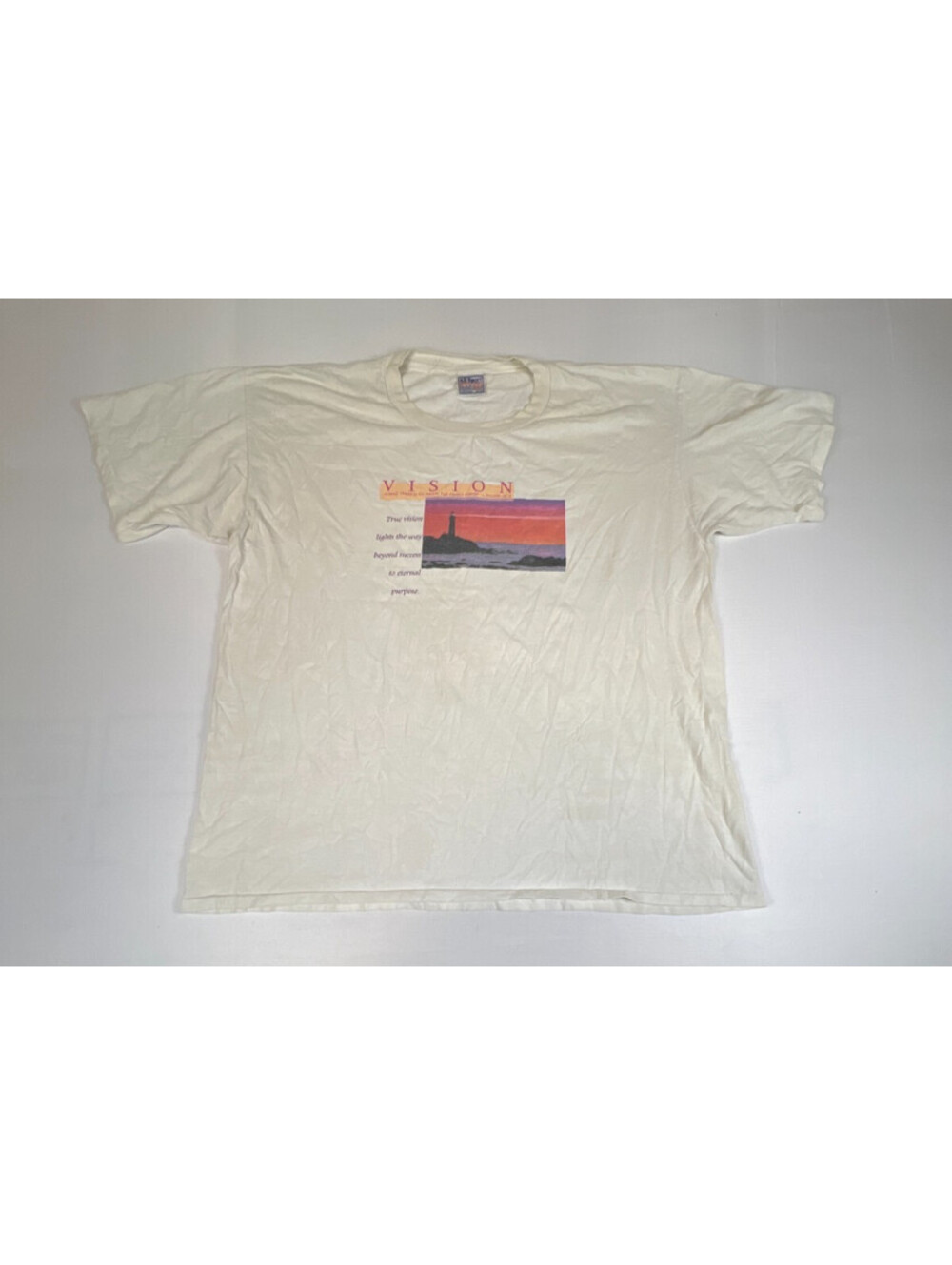 All Sport Men XXL Vision Proverb Quote GraphicT Shirt White Vintage 90s Tee